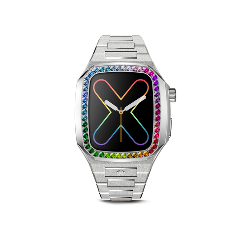 Apple Watch Case / EVF - RAINBOW Frosted Silver